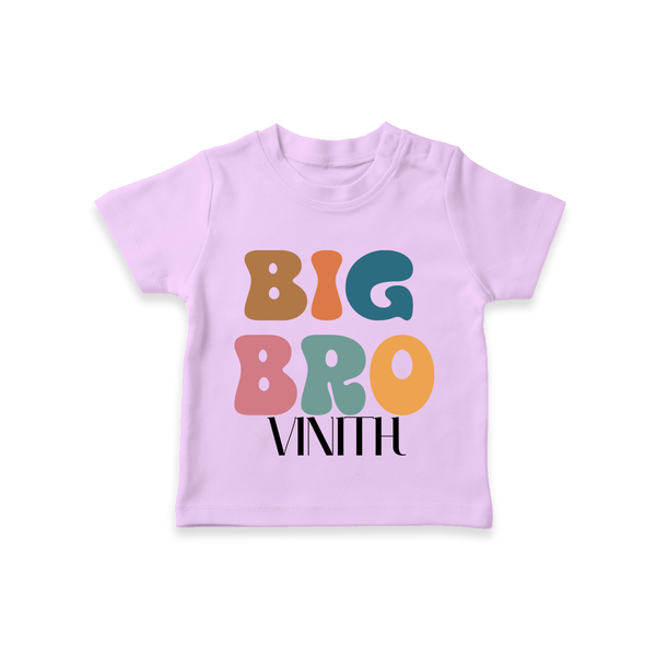Big Bro T-shirt | Personalized Baby T-shirt for the Big Brother - LILAC - 0-5 Months Old (Chest 17")