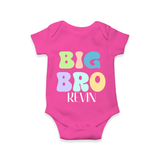 Big Bro Romper/onesie | Personalized Baby Romper/onesie for the Big Brother - HOT PINK - New Born (Chest 14")