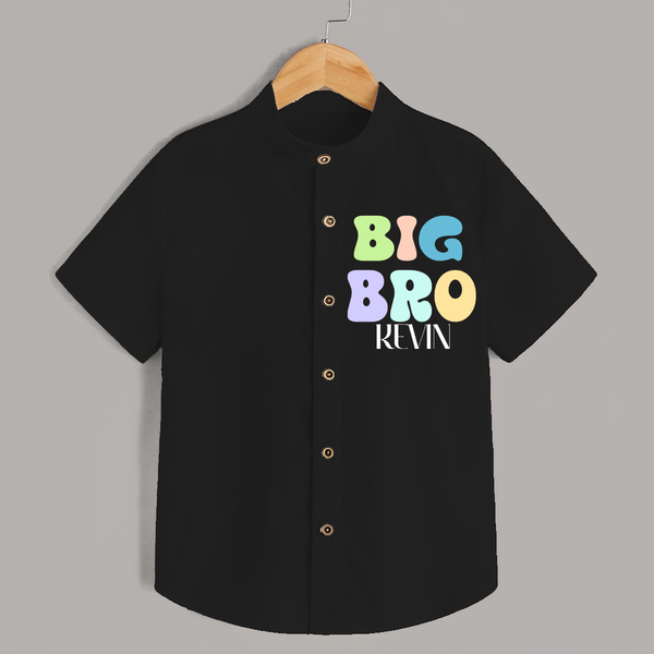 Big Bro Shirt | Personalized Baby Shirt for the Big Brother - BLACK - 0 - 6 Months Old (Chest 23")