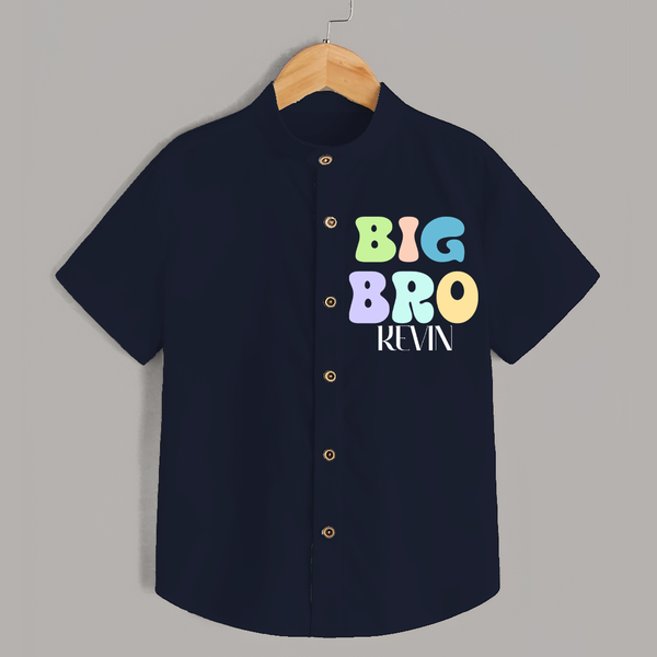 Big Bro Shirt | Personalized Baby Shirt for the Big Brother - NAVY BLUE - 0 - 6 Months Old (Chest 23")