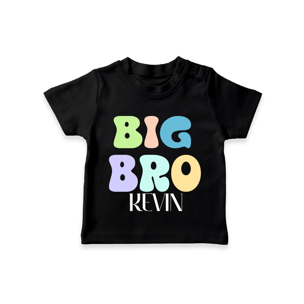 Big Bro T-shirt | Personalized Baby T-shirt for the Big Brother - BLACK - 0-5 Months Old (Chest 17")