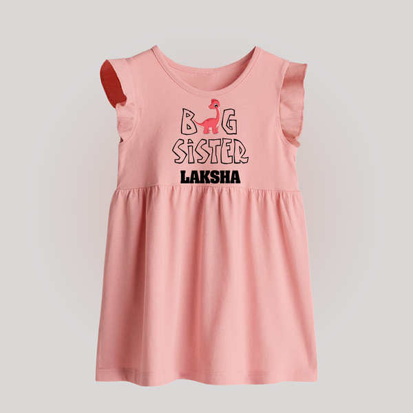 Big Sister Baby Frock | Personalized Baby Frock for the Big Sister - BABY PINK - 0 - 3 Months Old (Chest 17")