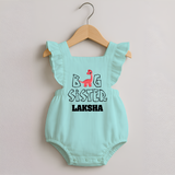 Big Sister Romper Frock | Personalized Romper Frock for the Big Sister - MINT GREEN - 0 - 3 Months Old (Chest 19")