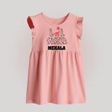 Lil Sister Baby Frock | Custom Baby Frock for the Little Sister - BABY PINK - 0 - 3 Months Old (Chest 17")