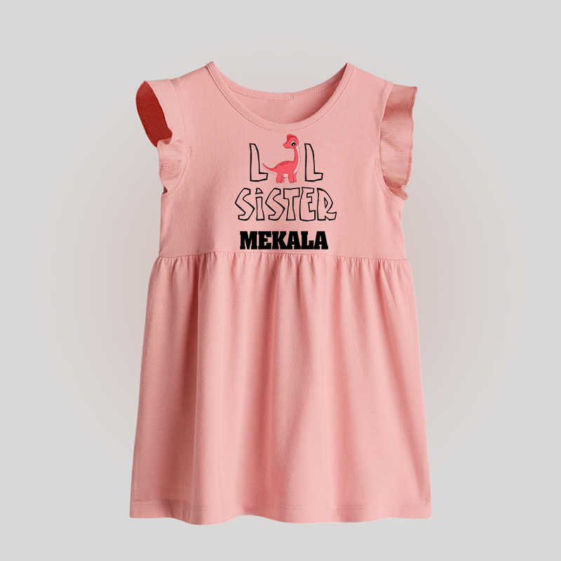 Lil Sister Baby Frock | Custom Baby Frock for the Little Sister - BABY PINK - 0 - 3 Months Old (Chest 17")
