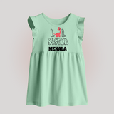 Lil Sister Baby Frock | Custom Baby Frock for the Little Sister - MINT GREEN - 0 - 3 Months Old (Chest 17")