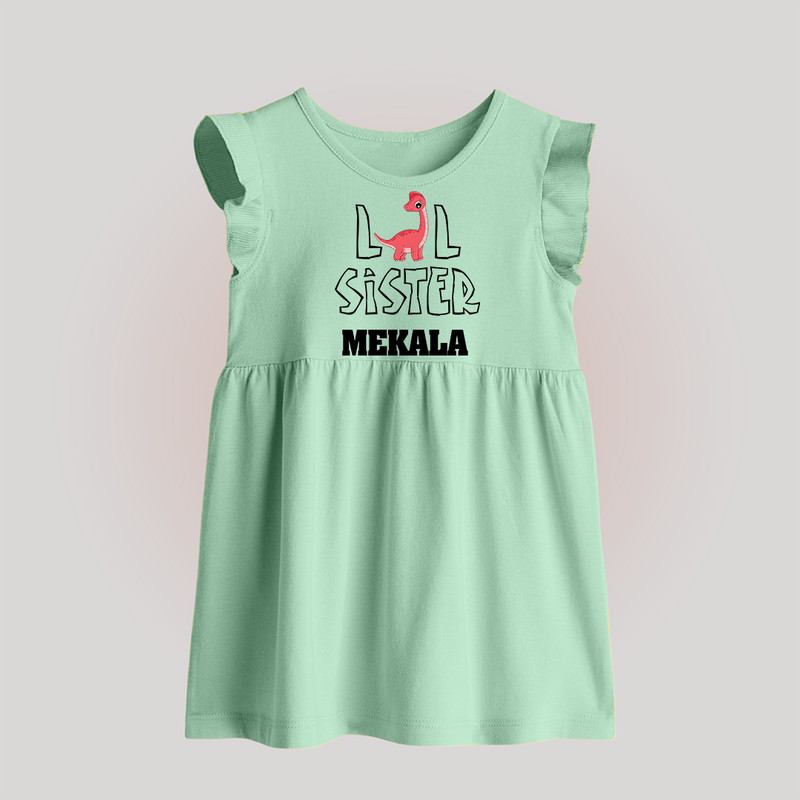 Lil Sister Baby Frock | Custom Baby Frock for the Little Sister - MINT GREEN - 0 - 3 Months Old (Chest 17")