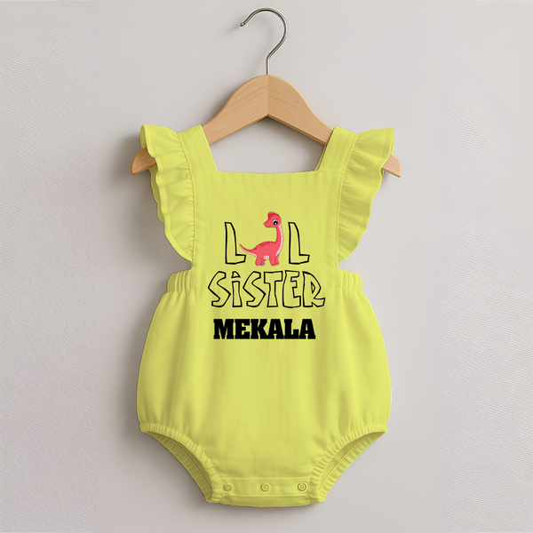 Lil Sister Romper Frock | Custom Romper Frock for the Little Sister - PASTEL YELLOW - 0 - 3 Months Old (Chest 19")