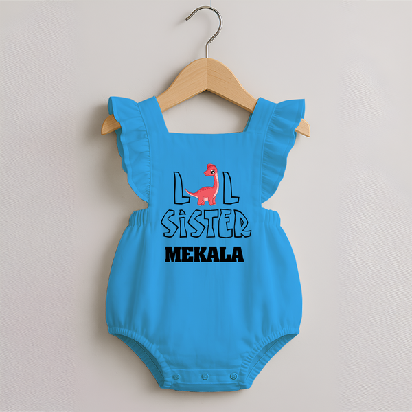 Lil Sister Romper Frock | Custom Romper Frock for the Little Sister - SKY BLUE - 0 - 3 Months Old (Chest 19")