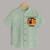 Our First BhaiDooj Together Shirt – happy siblings hugging. - MINT GREEN - 0 - 6 Months Old (Chest 23")