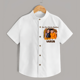 Our First BhaiDooj Together Shirt – happy siblings hugging. - WHITE - 0 - 6 Months Old (Chest 23")