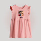 My First Rakhi Baby Girl Cute Graphic Baby Frock – baby with my first rakhi illustration. - BABY PINK - 0 - 3 Months Old (Chest 17")
