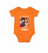 My First Rakhi Baby Girl Cute Graphic Romper  – baby with my first rakhi illustration.