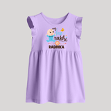 Happy Rakhi Baby Siblings Graphic Baby Frock – playful sibling interaction with Rakhi. - LILAC - 0 - 3 Months Old (Chest 17")