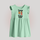 First Rakhi Celebration Baby Baby Frock– general Rakhi theme for baby. - MINT GREEN - 0 - 3 Months Old (Chest 17")