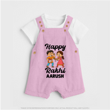 First Rakhi Celebration Baby Dungaree– general Rakhi theme for baby. - BABY PINK - 0 - 5 Months Old (Chest 18")