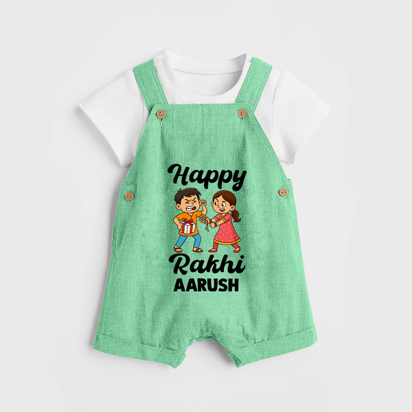 First Rakhi Celebration Baby Dungaree– general Rakhi theme for baby. - GREEN - 0 - 5 Months Old (Chest 18")