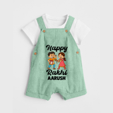 First Rakhi Celebration Baby Dungaree– general Rakhi theme for baby. - MINT GREEN - 0 - 5 Months Old (Chest 18")