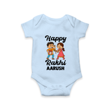 First Rakhi Celebration Baby Romper – general Rakhi theme for baby. - BABY BLUE - New Born (Chest 14")