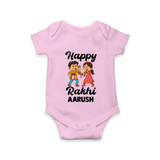 First Rakhi Celebration Baby Romper – general Rakhi theme for baby. - BABY PINK - New Born (Chest 14")