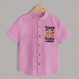 First Rakhi Celebration Baby Shirt– general Rakhi theme for baby. - BABY PINK - 0 - 6 Months Old (Chest 23")