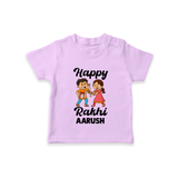 First Rakhi Celebration Baby TShirt– general Rakhi theme for baby. - LILAC - 0-5 Months Old (Chest 17")