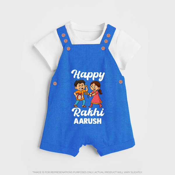 First Rakhi Celebration Baby Dungaree– general Rakhi theme for baby. - COBALT BLUE - 0 - 5 Months Old (Chest 18")