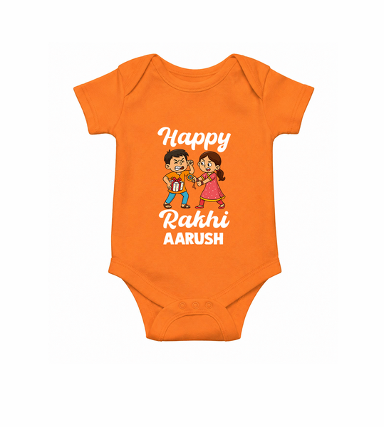 First Rakhi Celebration Baby Romper – general Rakhi theme for baby.