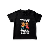 First Rakhi Celebration Baby TShirt– general Rakhi theme for baby. - BLACK - 0-5 Months Old (Chest 17")