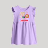Gift & Rakhi Heart Print Baby Frock – heart-shaped rakhi with gifts illustration. - LILAC - 0 - 3 Months Old (Chest 17")