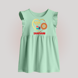 Gift & Rakhi Heart Print Baby Frock – heart-shaped rakhi with gifts illustration. - MINT GREEN - 0 - 3 Months Old (Chest 17")