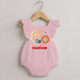Gift & Rakhi Heart Print Romper Frock – heart-shaped rakhi with gifts illustration. - BABY PINK - 0 - 3 Months Old (Chest 19")