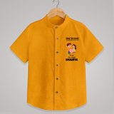 First Rakhi CelebrationBrother Sister Print Shirt – simple baby holding rakhi illustration. - CHROME YELLOW - 0 - 6 Months Old (Chest 23")