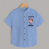 First Rakhi CelebrationBrother Sister Print Shirt – simple baby holding rakhi illustration. - SKY BLUE - 0 - 6 Months Old (Chest 23")