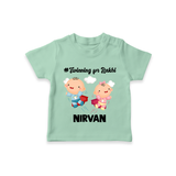 Twinning for Rakhi Print TShirt – two baby superheroes flying together. - MINT GREEN - 0-5 Months Old (Chest 17")