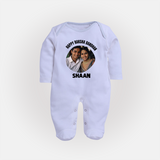 Happy Rakhi Cute Kids Print Fullbody Suit – boy-girl sitting and tying rakhi illustration. - BABY BLUE - New Born (Chest 7.5")