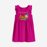 "Radiate festive cheer in our 'Ram Madir Ayothya's Pride' Customised Frock for Kids - HOT PINK - 0 - 6 Months Old (Chest 18")