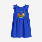 "Radiate festive cheer in our 'Ram Madir Ayothya's Pride' Customised Frock for Kids - ROYAL BLUE - 0 - 6 Months Old (Chest 18")