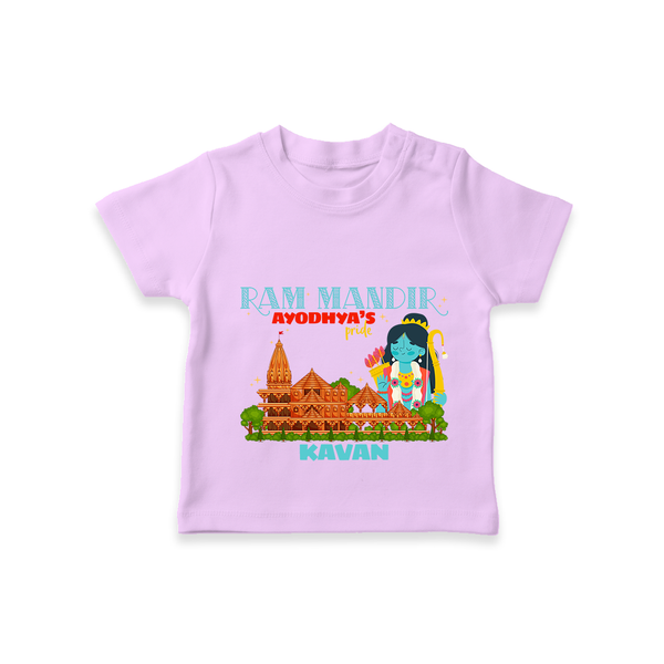 "Radiate festive cheer in our 'Ram Madir Ayothya's Pride' Customised T-Shirt for Kids - LILAC - 0 - 5 Months Old (Chest 17")