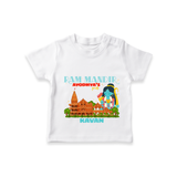 "Radiate festive cheer in our 'Ram Madir Ayothya's Pride' Customised T-Shirt for Kids - WHITE - 0 - 5 Months Old (Chest 17")
