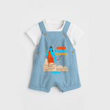 Make a bold entrance with our 'Shri Raam's Blessings' Customised Dungaree Set for Kids, designed to turn heads with its vibrant colors. - SKY BLUE - 0 - 3 Months Old (Chest 17")