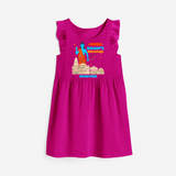 Make a bold entrance with our 'Shri Raam's Blessings' Customised Frock for Kids, designed to turn heads with its vibrant colors. - HOT PINK - 0 - 6 Months Old (Chest 18")