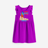 Make a bold entrance with our 'Shri Raam's Blessings' Customised Frock for Kids, designed to turn heads with its vibrant colors. - PURPLE - 0 - 6 Months Old (Chest 18")