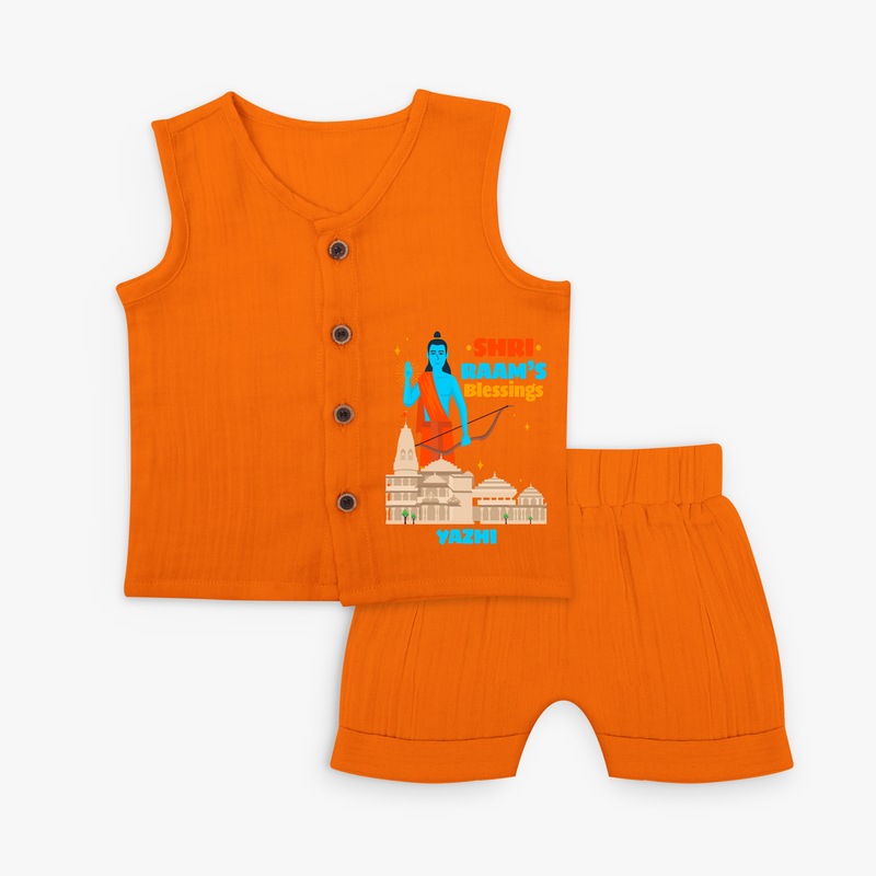 Make a bold entrance with our 'Shri Raam's Blessings' Customised Jabla Set for Kids, designed to turn heads with its vibrant colors. - HALLOWEEN - 0 - 3 Months Old (Chest 9.8")