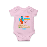 Make a bold entrance with our 'Shri Raam's Blessings' Customised Dungaree for Kids, designed to turn heads with its vibrant colors. - BABY PINK - 0 - 3 Months Old (Chest 16")