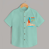 Make a bold entrance with our 'Shri Raam's Blessings' Customised Shirt for Kids, designed to turn heads with its vibrant colors. - MINT GREEN - 0 - 6 Months Old (Chest 21")