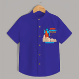 Make a bold entrance with our 'Shri Raam's Blessings' Customised Shirt for Kids, designed to turn heads with its vibrant colors. - ROYAL BLUE - 0 - 6 Months Old (Chest 21")