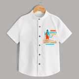 Make a bold entrance with our 'Shri Raam's Blessings' Customised Shirt for Kids, designed to turn heads with its vibrant colors. - WHITE - 0 - 6 Months Old (Chest 21")