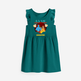 Leave a lasting impression with our 'Raam Lives In My heart' Customised Frock for Kids - MYRTLE GREEN - 0 - 6 Months Old (Chest 18")