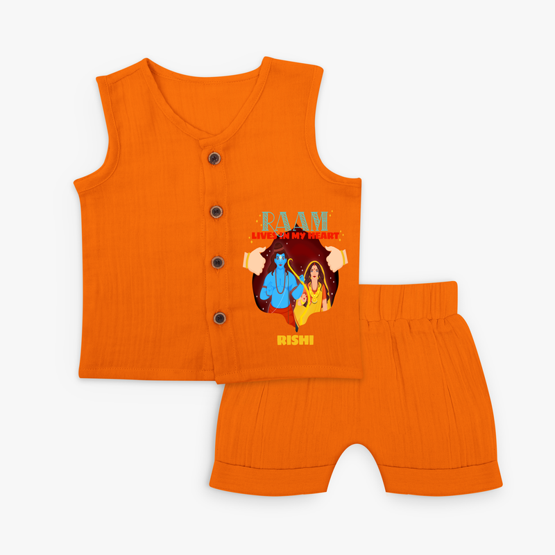 Leave a lasting impression with our 'Raam Lives In My heart' Customised Jabla Set for Kids - HALLOWEEN - 0 - 3 Months Old (Chest 9.8")